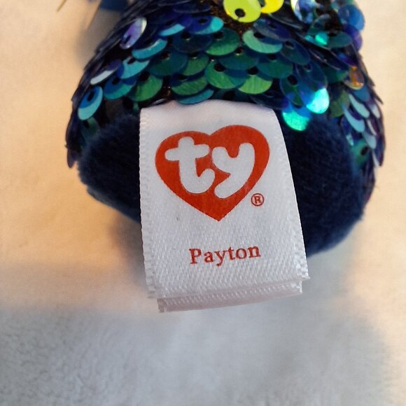 2019 TY Flippables Sequin‎ PAYTON Penguin Beanie Boo Key Clip Plush Limited NWT - Picture 5 of 6
